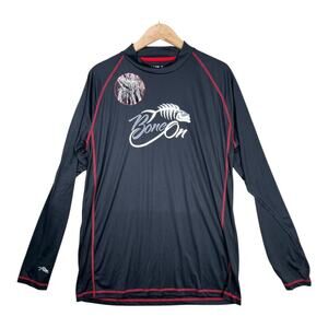 Bone on Supply Co long sleeve tech fishing outdoor shirt in black size XXL new!